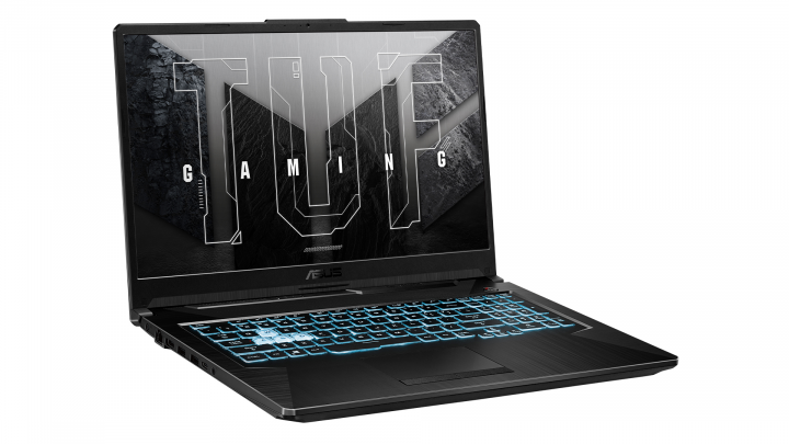 Laptop Asus TUF Gaming F17 W10H Graphite Black widok frontu lewej strony
