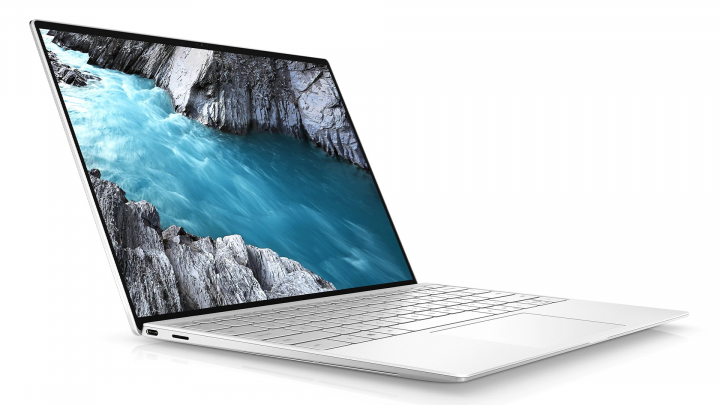 XPS 13 9310 biały - widok frontu lewej strony