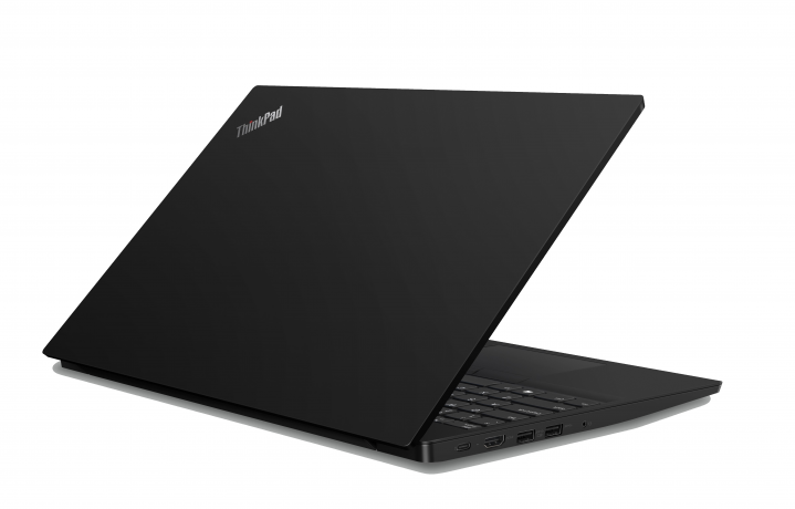 Laptop Lenovo ThinkPad E590 czarny - widok tyłu lewej strony