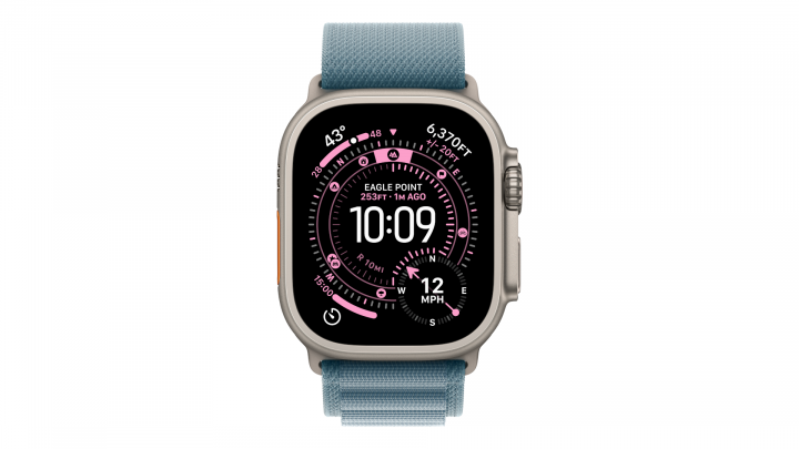Smartwatch Apple Watch Ultra 3 GPS + Cellular koperta 49 mm z tytanu w kolorze naturalnym, opaska Alpine w kolorze jasnoniebiesk