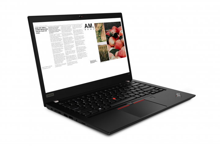 Laptop Lenovo ThinkPad T490 czarny - widok frontu lewej strony