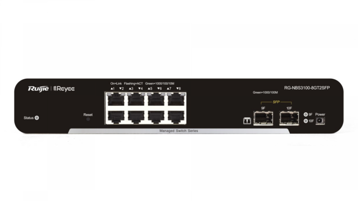 Switch Ruijie Reyee RG-NBS3100-8GT2SFP 8-port GE 2x1Gb SFP Ext PSU