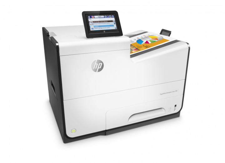 Drukarka atramentowa kolorowa HP PageWide Enterprise 556dn - G1W46A - widok frontu lewej strony