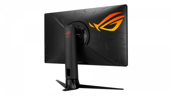 Monitor Asus ROG Strix XG27UQR - widok z tyłu prawej strony