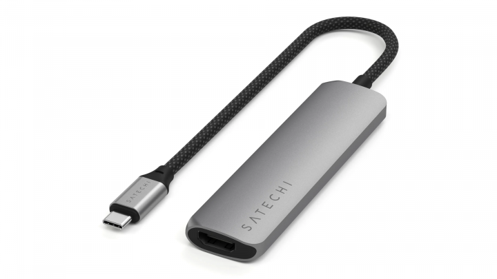 Adapter Satechi 4-in-1 USB-C Slim Multiport Adapter 4K srebrny - ST-P4SS