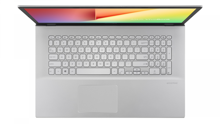 Laptop Asus VivoBook M712DA srebrny - widok z góry