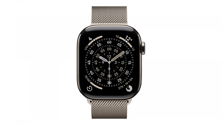 Smartwatch Apple Watch Series 11 GPS + Cellular koperta 42 mm z tytanu w kolorze naturalnym, bransoleta mediolańska w kolorze na
