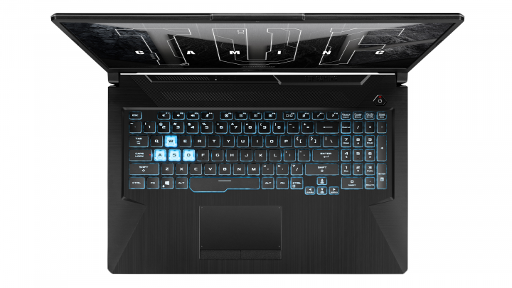 Laptop Asus TUF Gaming F17 W10H Graphite Black widok klawiatury