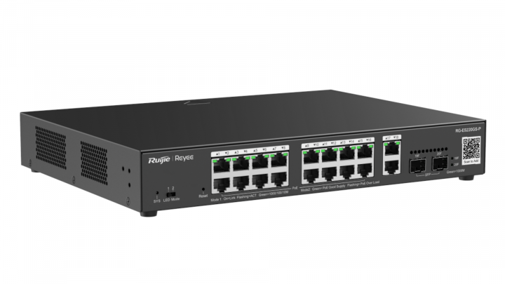 Switch Ruijie Reyee RG-ES220GS-P 18-port GE PoE+ 250W 2x1Gb SFP 2
