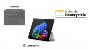 Laptop dla Nauczyciela Microsoft Surface Pro 11 EP2-20131 Ultra 5 236V Touch 13" 120Hz 16GB 512SSD Int W11Pro Platynowy + Etui z klawiaturą i rysikiem