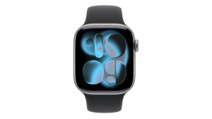 Smartwatch Apple Watch Series 11 GPS koperta 42 mm z aluminium w kolorze gwiezdnej szarości, pasek sportowy w kolorze czarnym - rozmiar S/M - MEQW4MP/A