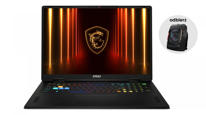Laptop MSI Vector 18 HX AI A2XW - plecak