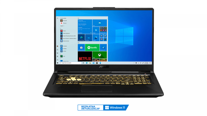Laptop Asus TUF Gaming F17 FX706LI-H7114T W10H - widok frontu