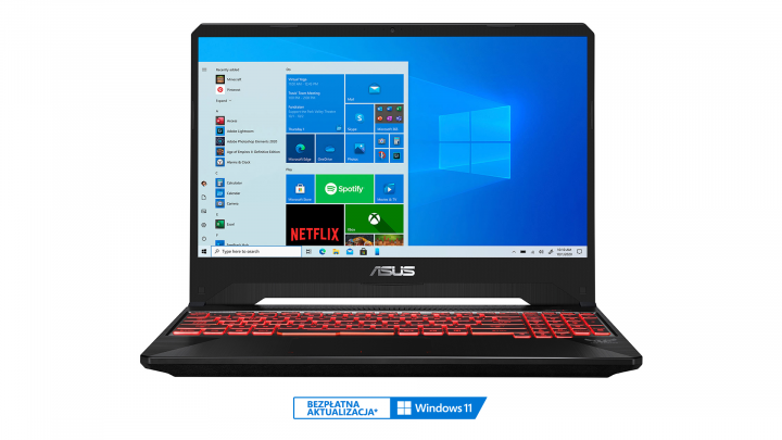Laptop Asus ROG FX505GE W10H Red Matter - widok frontu