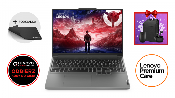 Laptop Lenovo Legion Slim 5 16ARP9 (premium care) White Backlit Świąteczny Box 2