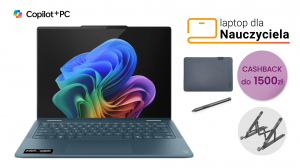 Laptop 2w1 dla Nauczyciela Lenovo Yoga 7 14AKP10 83JR004FPB Ryzen AI 5 340 Touch 14" WUXGA OLED 16GB 512SSD W11 + Etui i rysik w zestawie