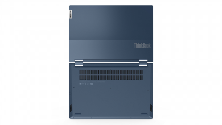 Laptop Lenovo ThinkBook 14s Yoga niebieski widok klapy i spodu