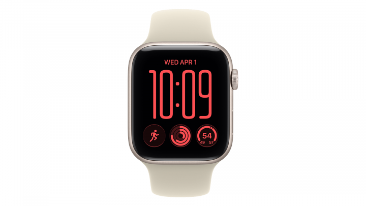 Apple Watch SE 3 GPS + Cellular koperta 40 mm z aluminium w kolorze księżycowej poświaty, pasek sportowy w kolorze piasek