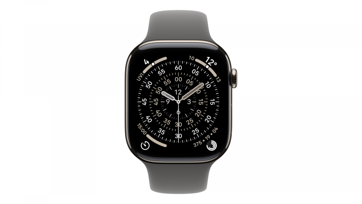 Smartwatch Apple Watch Series 11 GPS + Cellular, koperta 46 mm z tytanu w kolorze naturalnym, pasek sportowy w kolorze górskiej