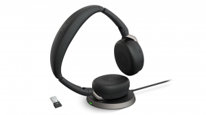 Słuchawki bezprzewodowe Jabra Evolve2 65 Flex USB-A UC Stereo Wireless Charging Pad - 26699-989-989