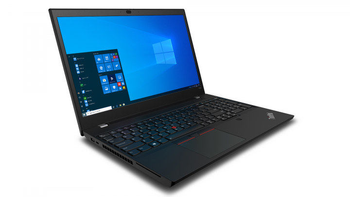 Mobilna stacja robocza Lenovo ThinkPad P15v czarny widok frontu lewej strony