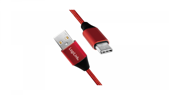 Kabel LogiLink USB 2.0 - USB-C 1m CU0148 - widok frontu2