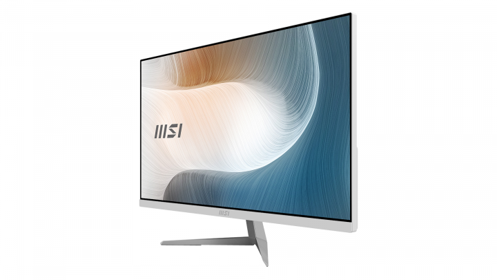Komputer AiO MSI Modern AM271 biały - widok frontu prawej strony