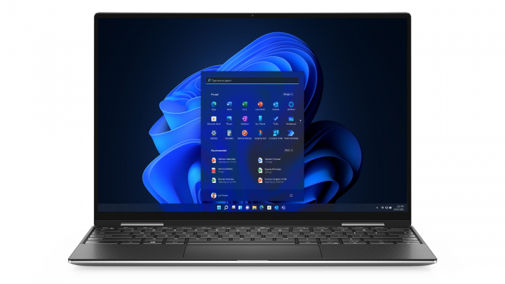 Laptop Dell XPS 13 9310 2w1 W11P srebrno-czarny - widok frontu