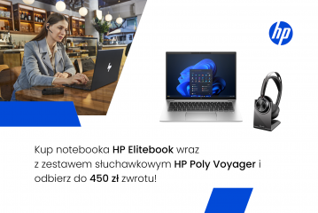 Kup notebooka HP EliteBook wraz z zestawem słuchawkowym HP Poly Voyager i odbierz do 450 zł zwrotu aktualnosc