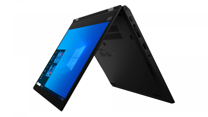 Laptop Lenovo ThinkPad L13 Yoga G2 czarny W10P widok trybu namiotu2