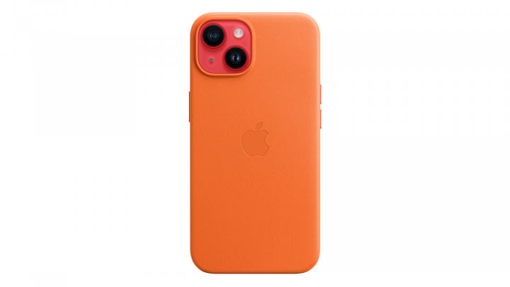 Etui Apple iPhone 14 Leather Case z MagSafe Orange MPP83ZM/A 3