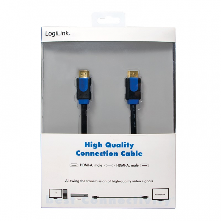 Kabel LogiLink HDMI v1.4 High Speed 3D 15m CHB1115 czarny - widok opakowania
