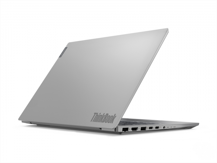 Laptop Lenovo ThinkBook 14-IML szary - widok klapy lewej strony