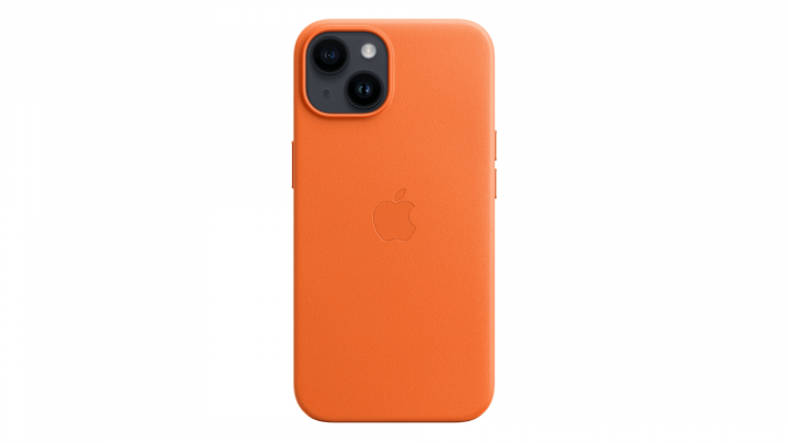 Etui Apple iPhone 14 Leather Case z MagSafe Orange MPP83ZM/A 5