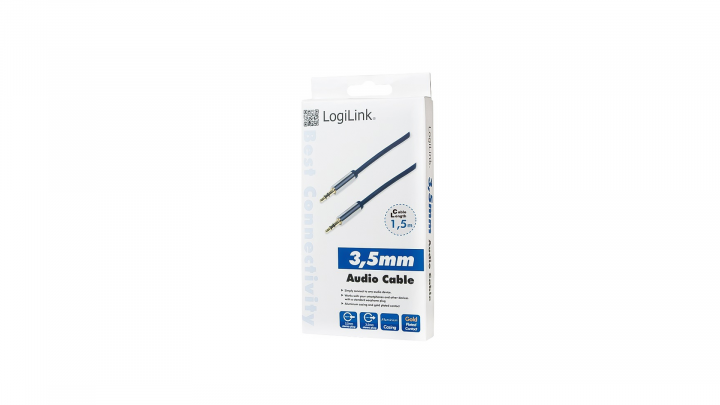 Kabel audio LogiLink 3,5mm minijack M / M 1,5m CA10150 - opakowanie