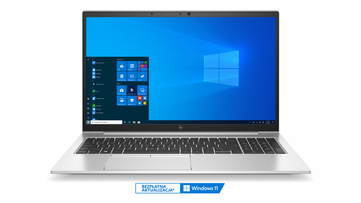 Laptop HP EliteBook 855 G7 srebrny W10P - widok frontu