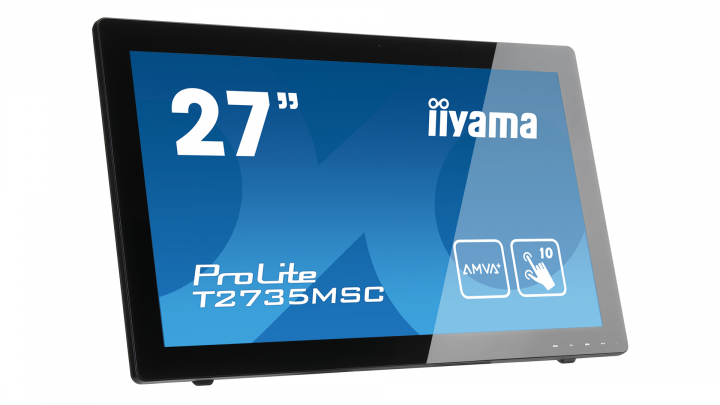 Monitor z dotykowym ekranem IIYAMA ProLite T2735MSC-B2 - widok frontu lewej strony