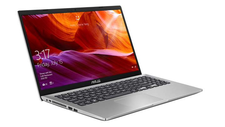 Laptop Asus VivoBook M509DA srebrny - widok frontu lewej strony