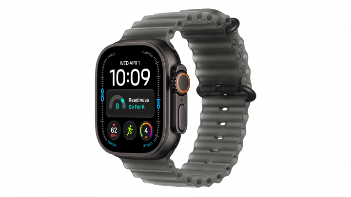 Apple Watch Ultra 4 GPS + Cellular, koperta 49 mm z tytanu w kolorze czarnym, pasek Ocean w kolorze półprzezroczysta czerń 1