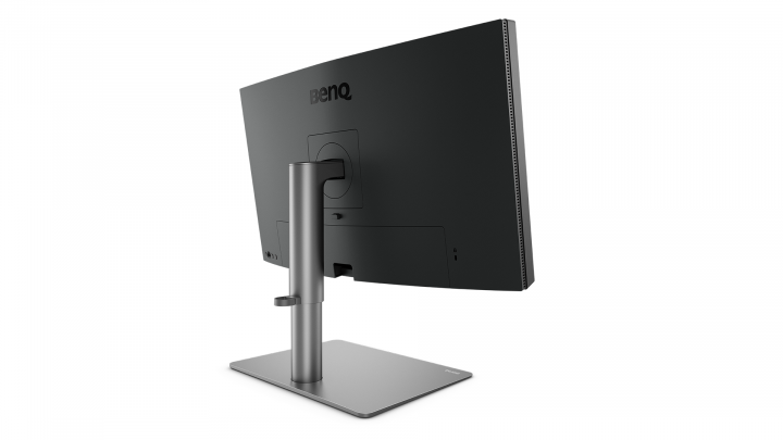Monitor BenQ PD2725U 9H.LJXLA.TBE 27" 4K UHD IPS USB-C Dock 90W - widok z tyłu prawej strony